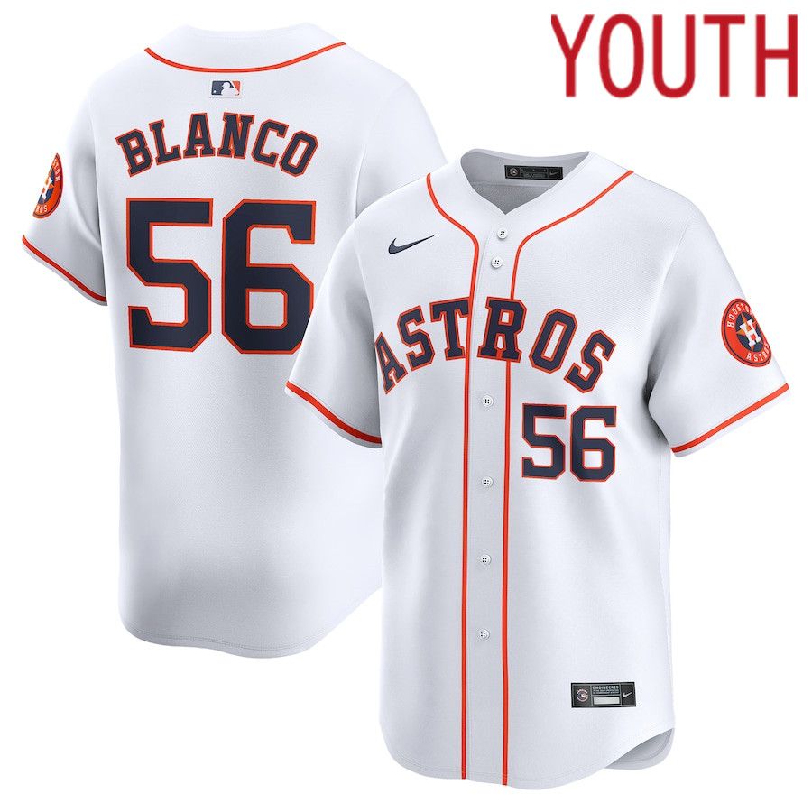 Youth Houston Astros #56 Ronel Blanco Nike White Home Limited Player MLB Jersey->customized mlb jersey->Custom Jersey
